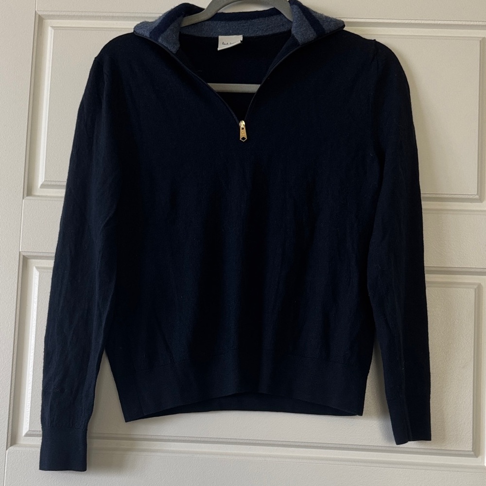 Paul Smith Navy Half-Zip Turtleneck Sweater